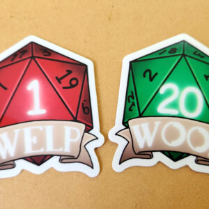 D20 Nat 20, Nat 1 Vinyl Stickers
