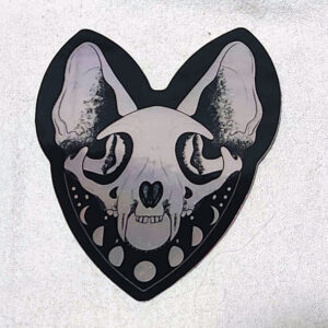 Cat Skull Planchette Holographic Sticker