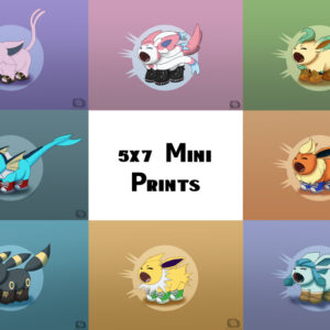 Eeveelution Scream Bean 5x7 Prints