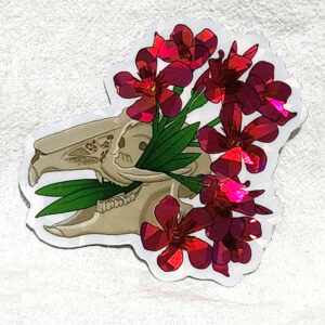 *NEW* Oleander Rabbit Skull Holo Sticker